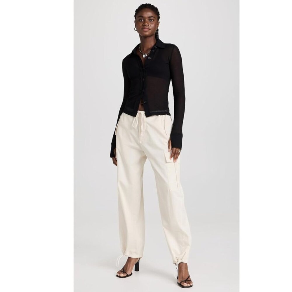 GOOD AMERICAN Good Parachute Pants in Cloud White - NWT - size large